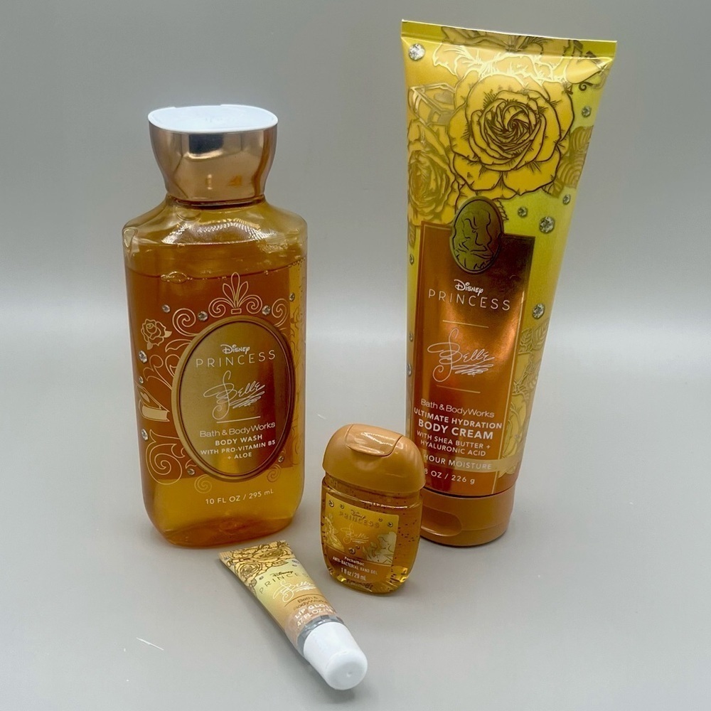 Bath & Body Works Disney PRINCESS BELLE~Body Wash, Cream, Lip Gloss, & Hand Gel